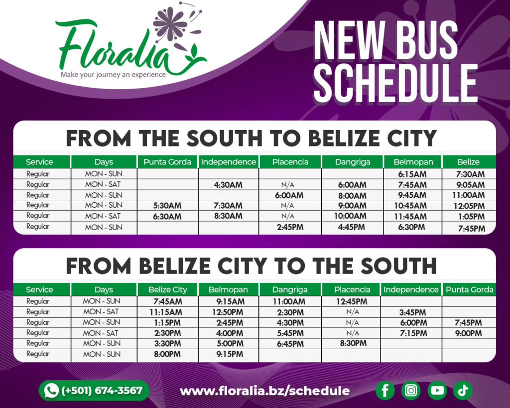 Belize Bus Schedule - Floralia