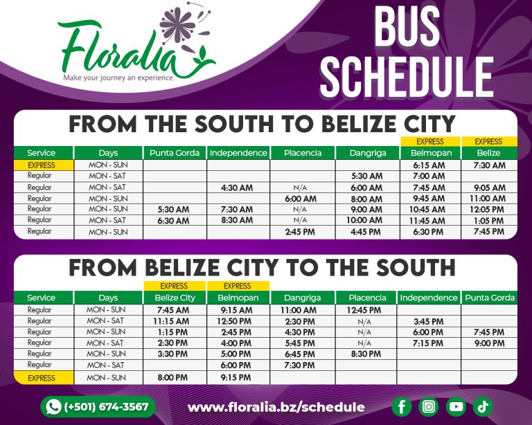 Belize Bus Schedule - Floralia